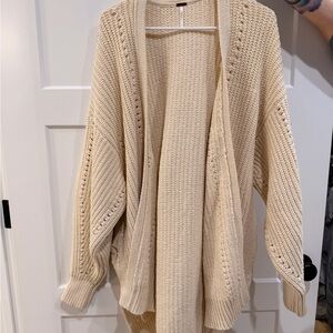 Free People Cream Knit Cardigan